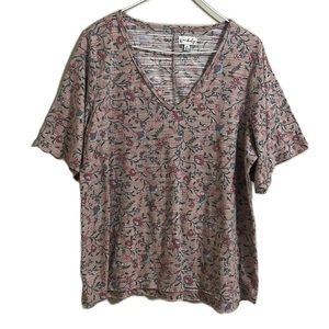 WONDERLY, Wide Short Sleeves, Prairie, V-Neckline Top, Multi Colors, XL